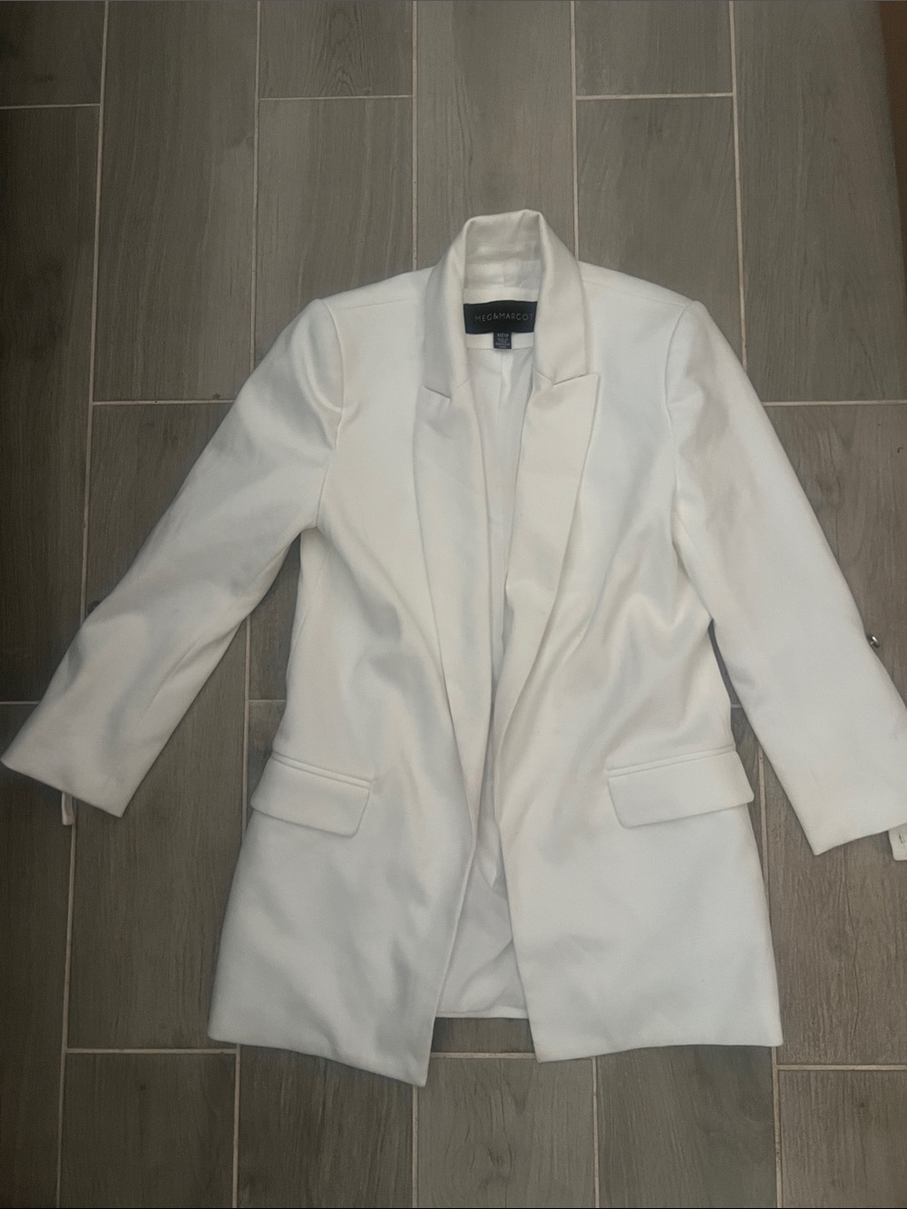 MEG & MARGOT White Tailored Long Blazer